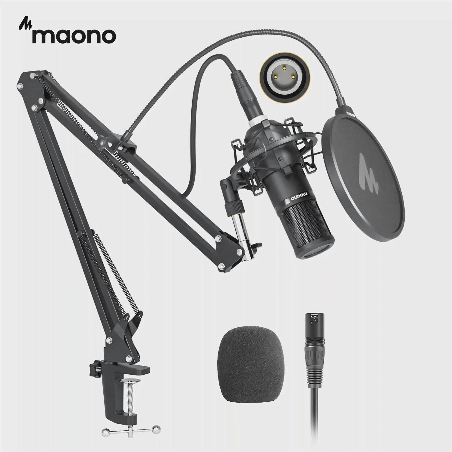 Комплект конденсаторного микрофона MAONO XLR Профессиональный кардиоидный студийный микрофон для записи вокала для домашней студии-Studio.PM320S