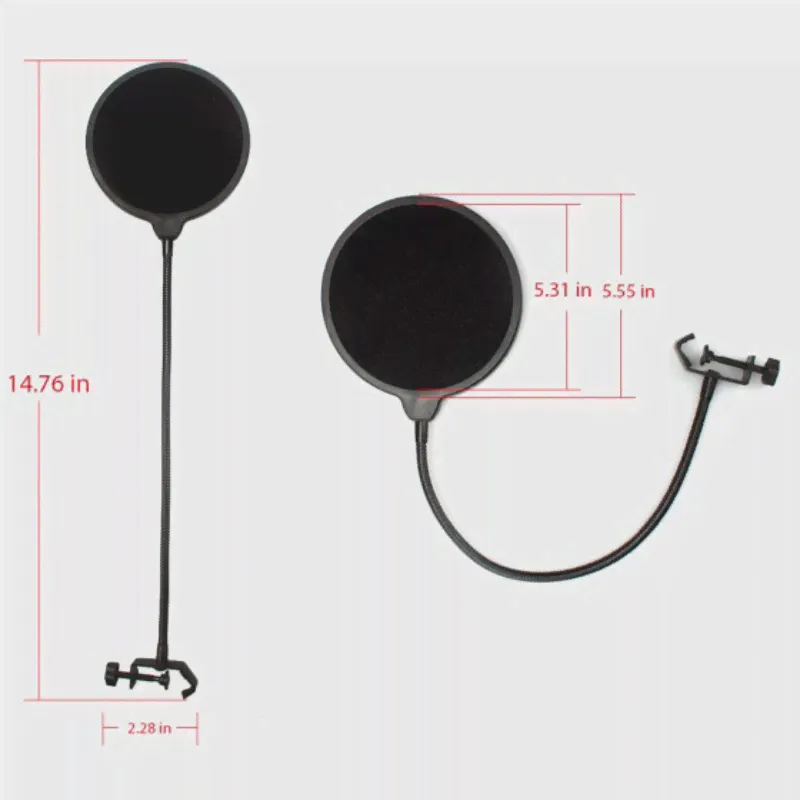 Поп-фильтр для микрофона Maono AU-B00 (Black) гибкий держатель защита от внешних шумов и помех (art.: 3920b24e1f318)-2